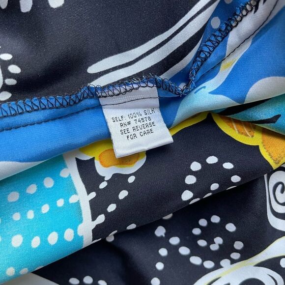 Abstract Floral Silk Cache Shift Dress - Picture 4 of 4